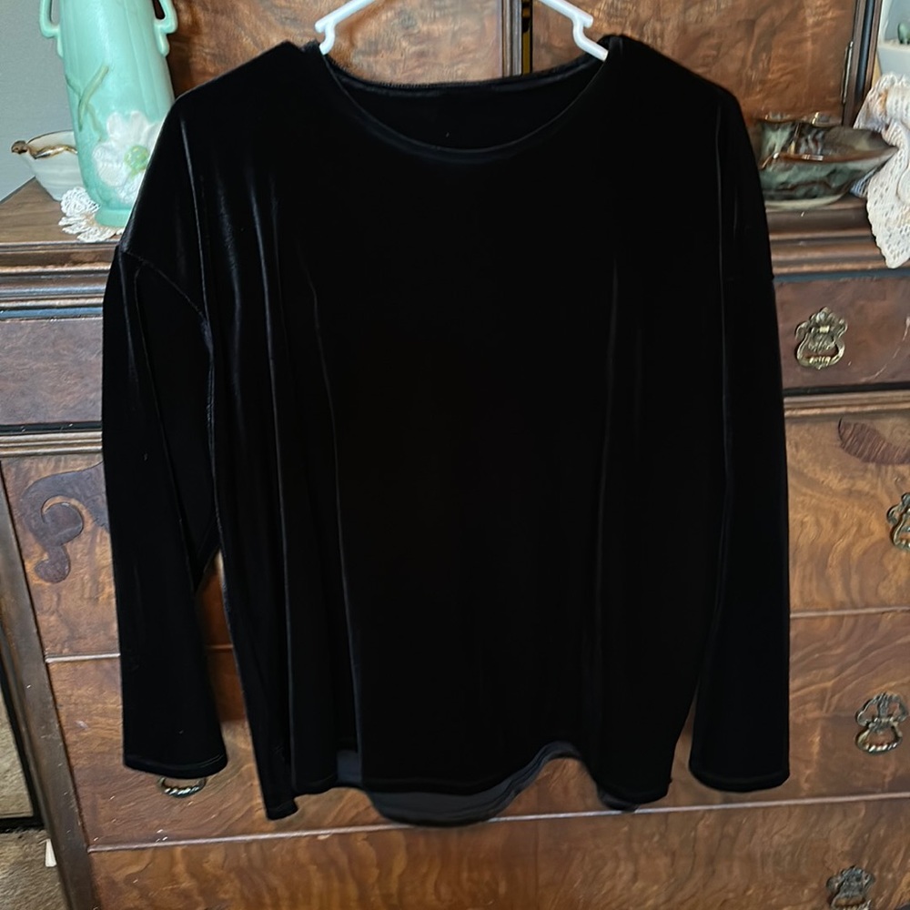 Black velvet stretch top